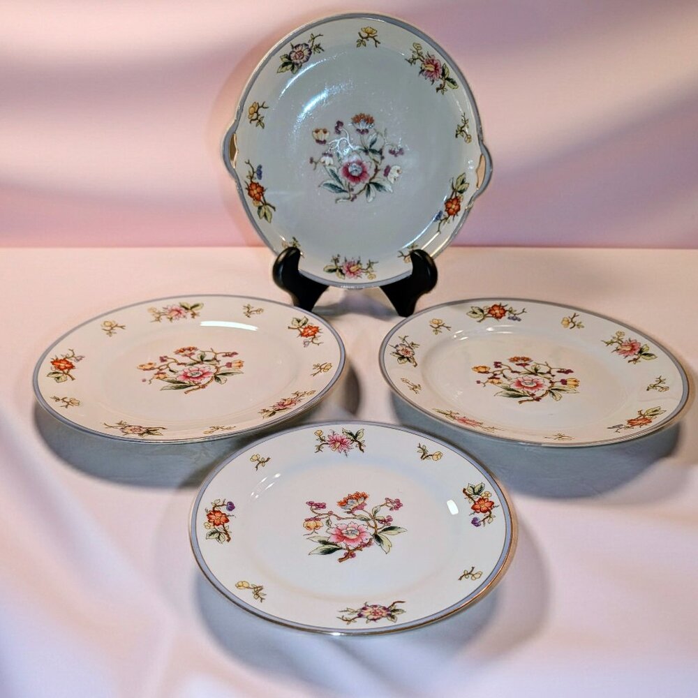 Antique 1911 Noritake Rouen Nippon Hand Painted‎ 4pc Set